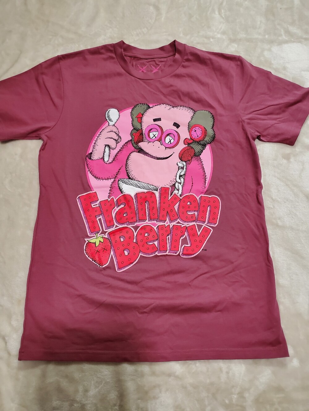 Brand new, limited edition Kaws x Monster Cereal Franken Berry T-Shirt